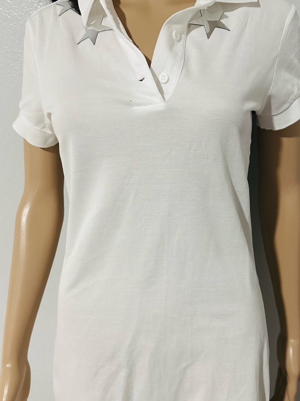 Givenchy White Polo Dress with Silver Star Accents - Picture 9 of 12